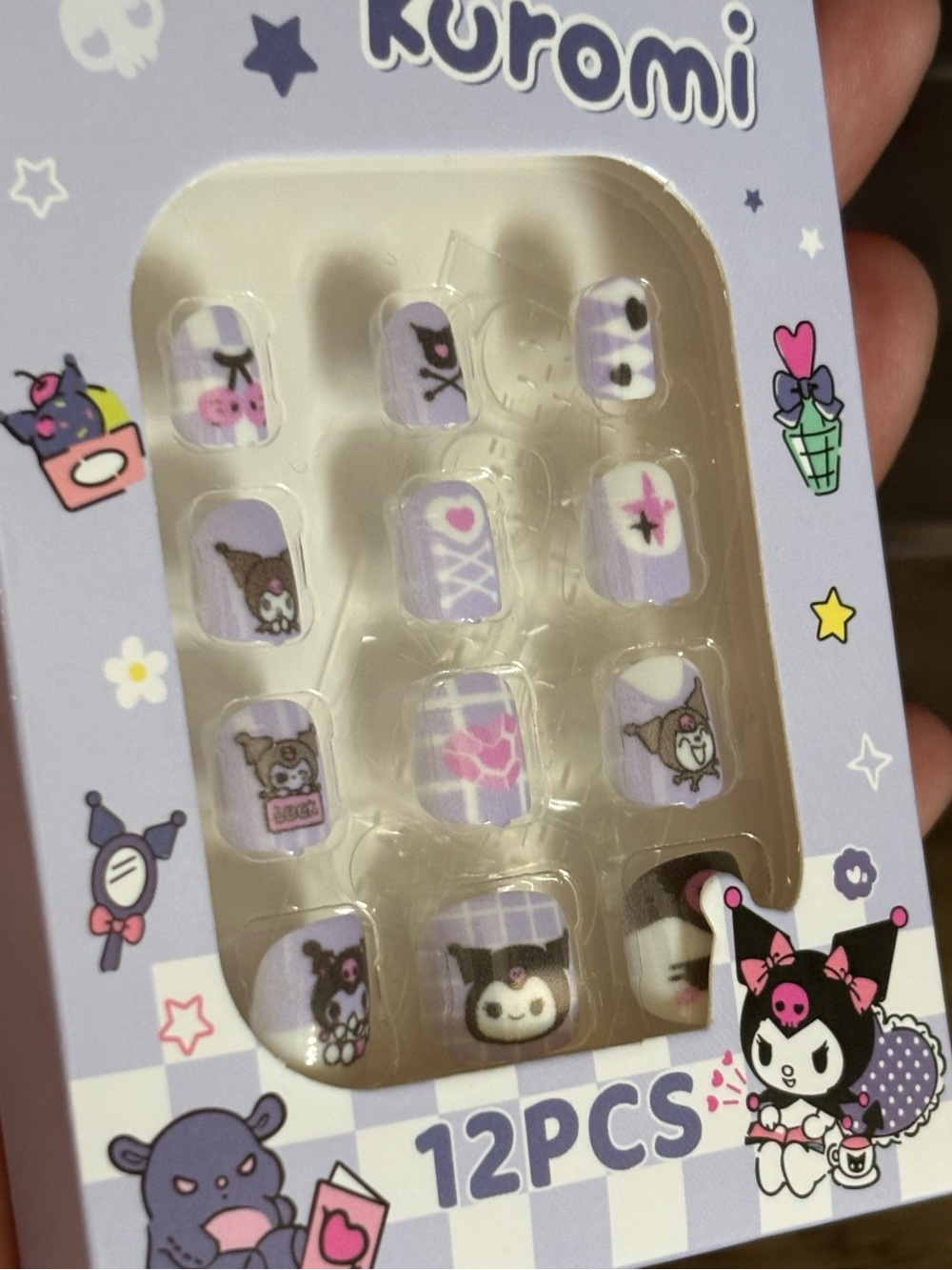 Sanrio Kids Press On Nails Set of 6 Hello Kitty Kuromi My Melody New in Box - Picture 7 of 8